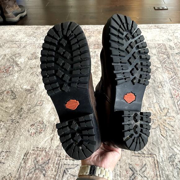 Harley Davidson Ashby Square Toe Harness Motorcycle Brown Leather Boots SZ 9.5 - Picture 7 of 12